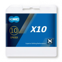 KMC X10 Silber/Schwarz  Laschen vernickelt Kette 10-fach...